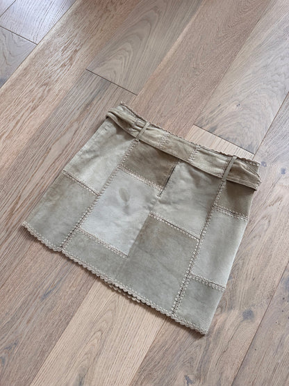 SALE vintage suede patchwork skirt