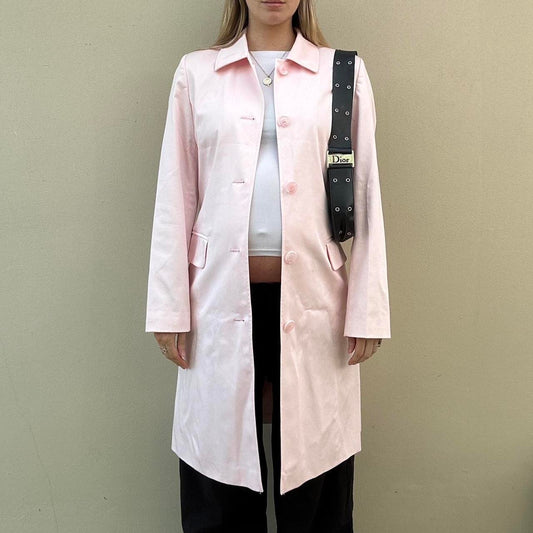 Vintage 00s pale pink trench coat
