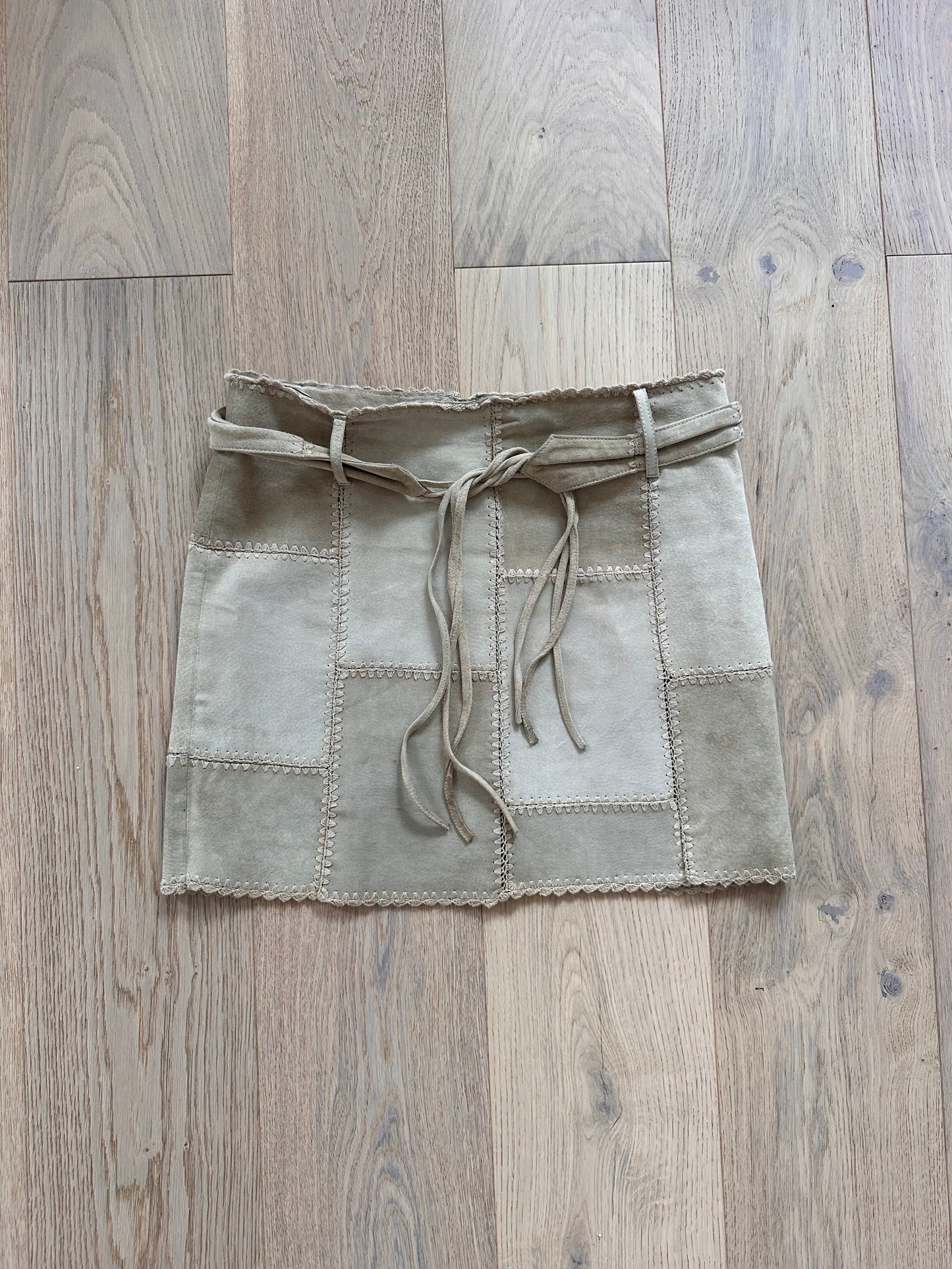 SALE vintage suede patchwork skirt