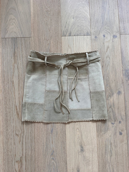 SALE vintage suede patchwork skirt