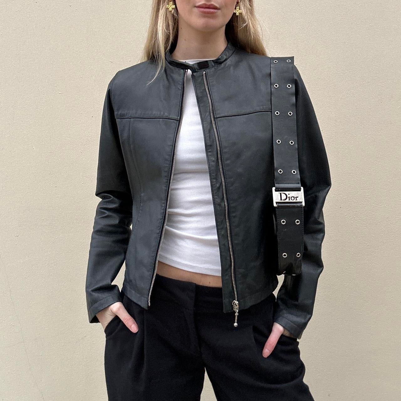 Vintage 00s black leather jacket