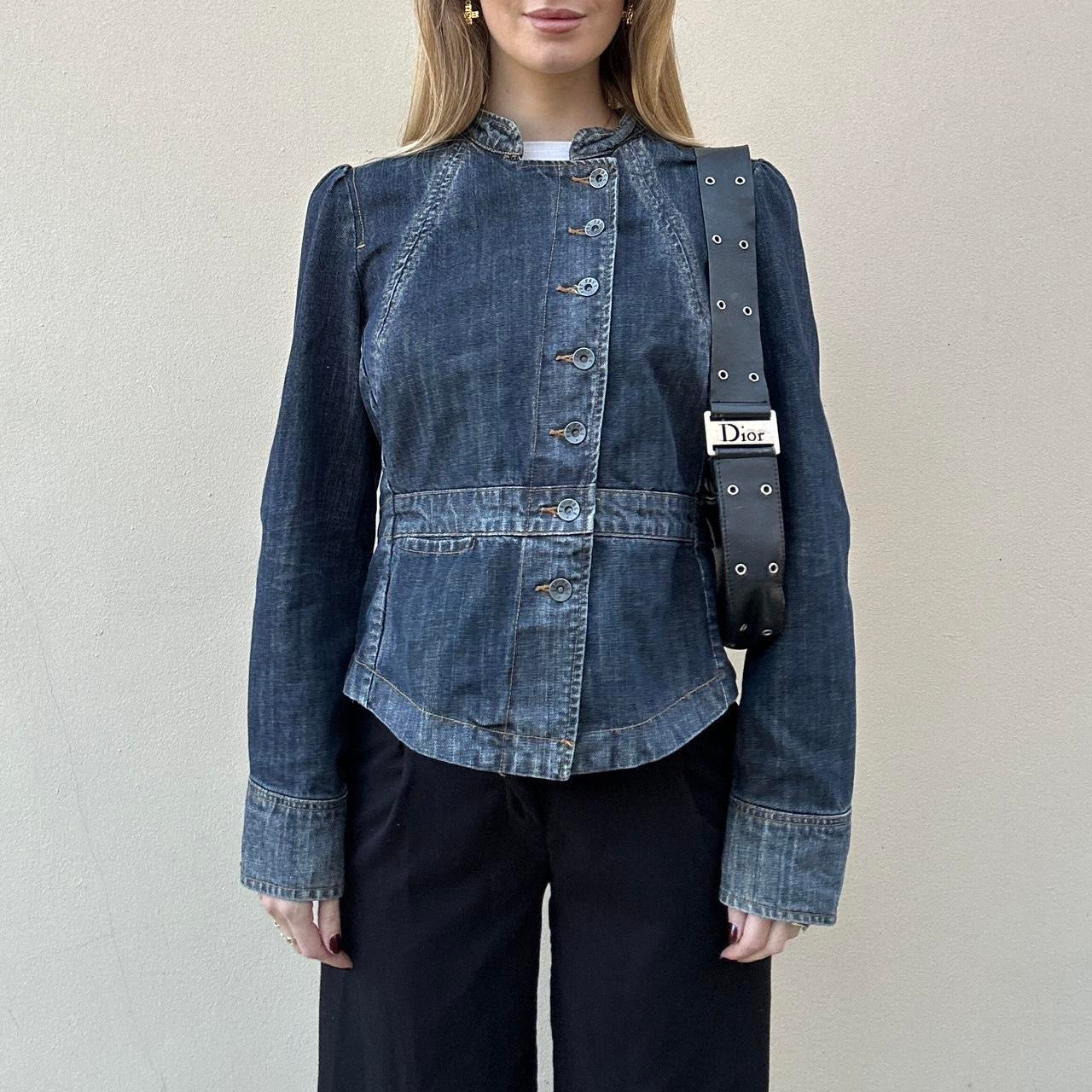 Vintage 00s denim asymmetrical jacket