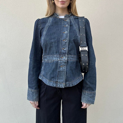 Vintage 00s denim asymmetrical jacket