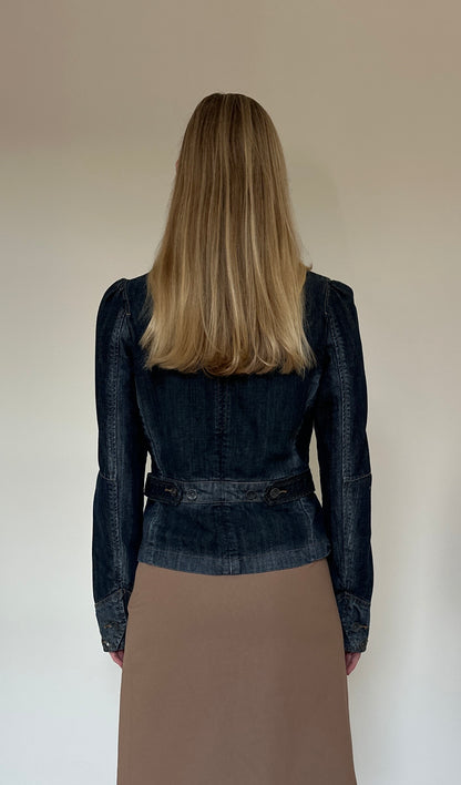 Vintage denim asymmetrical jacket