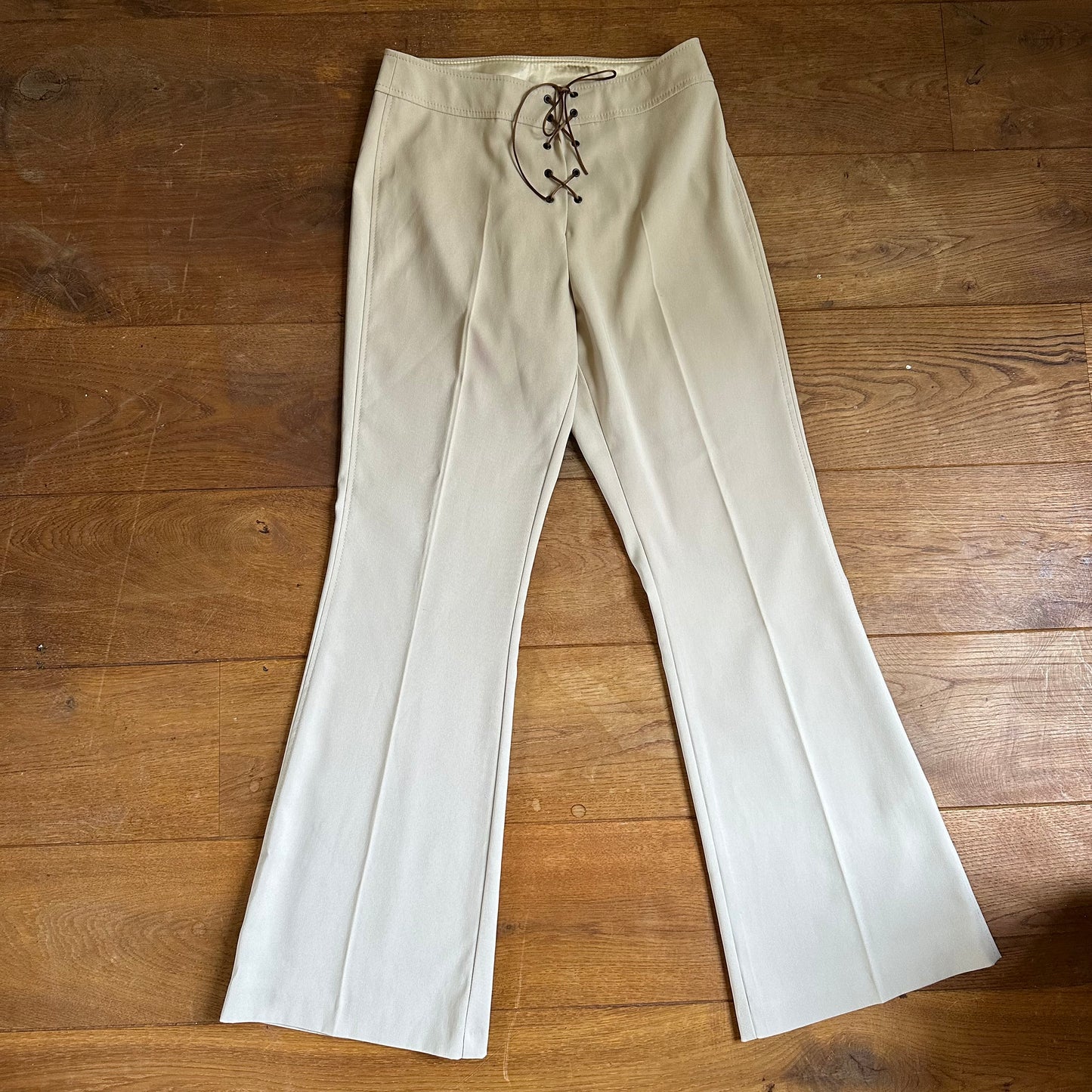 Vintage lace up flare trousers