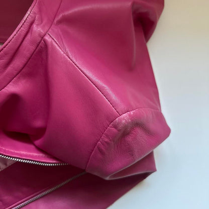 Vintage 00s bubblegum pink leather jacket