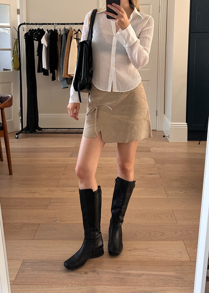Vintage buckle leather boots