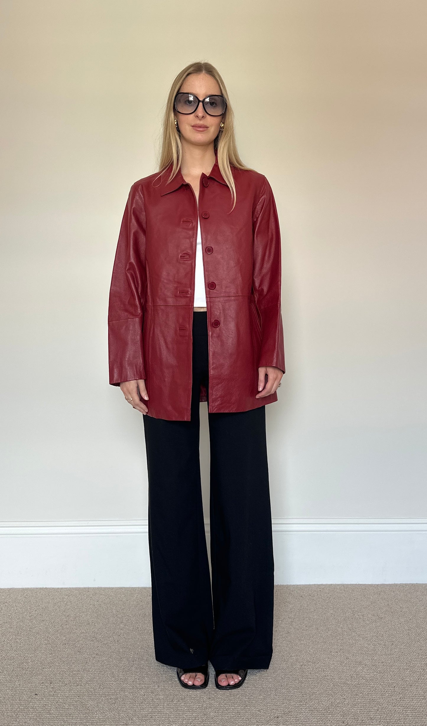Vintage red leather jacket