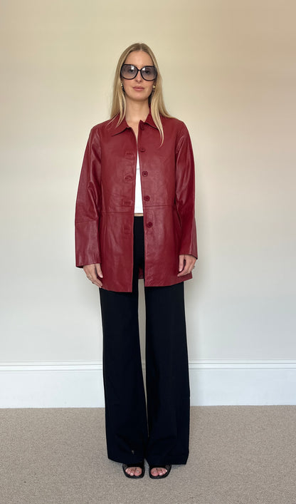 Vintage red leather jacket