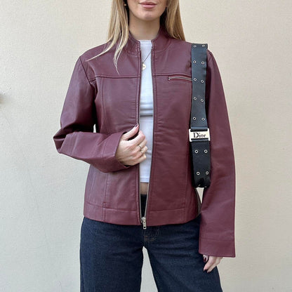 Vintage 00s burgundy leather jacket