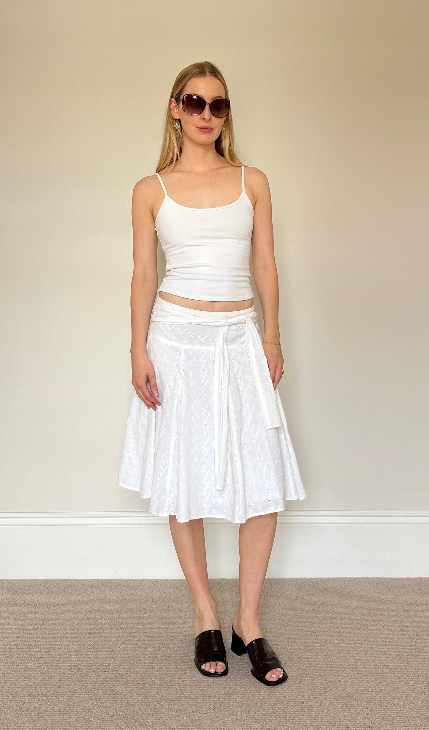 Vintage white broderie anglaise skirt