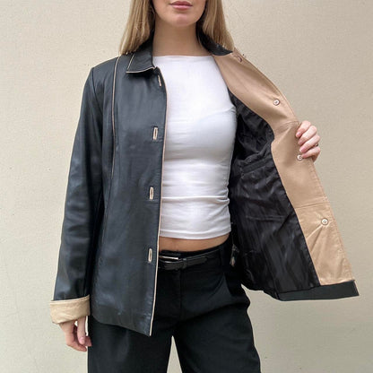 Vintage 90s black leather jacket