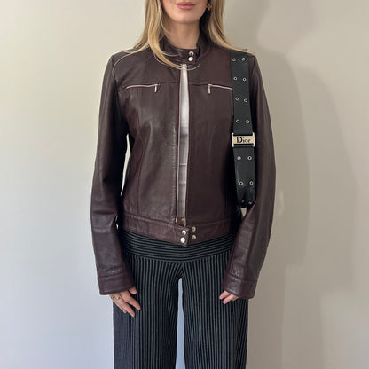 Vintage burgundy leather jacket