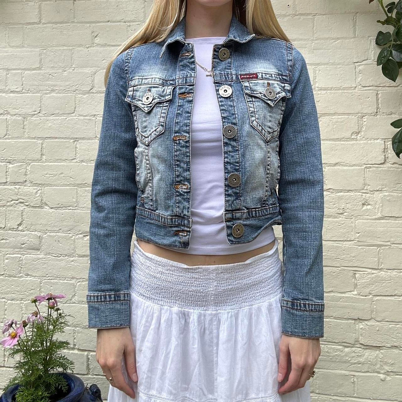 Vintage 00s denim cropped jacket