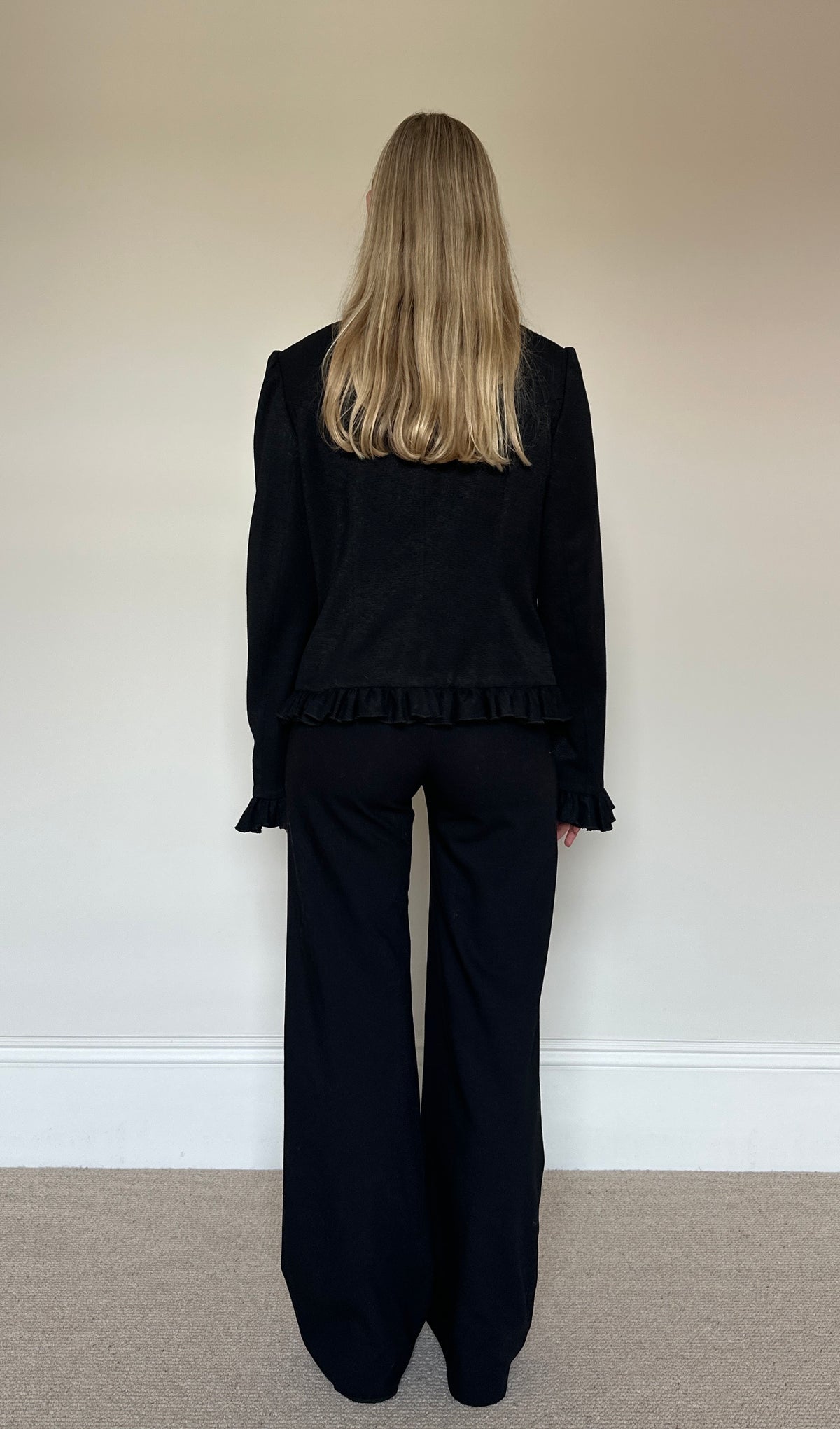 Vintage ruffle asymmetric jacket