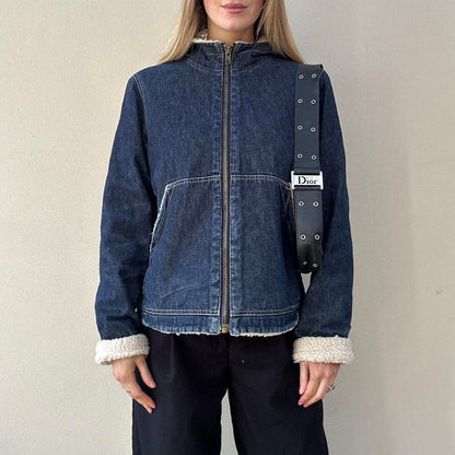 Vintage 00s denim sherpa jacket