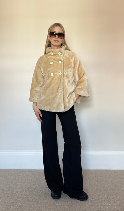 Vintage faux fur double breasted jacket