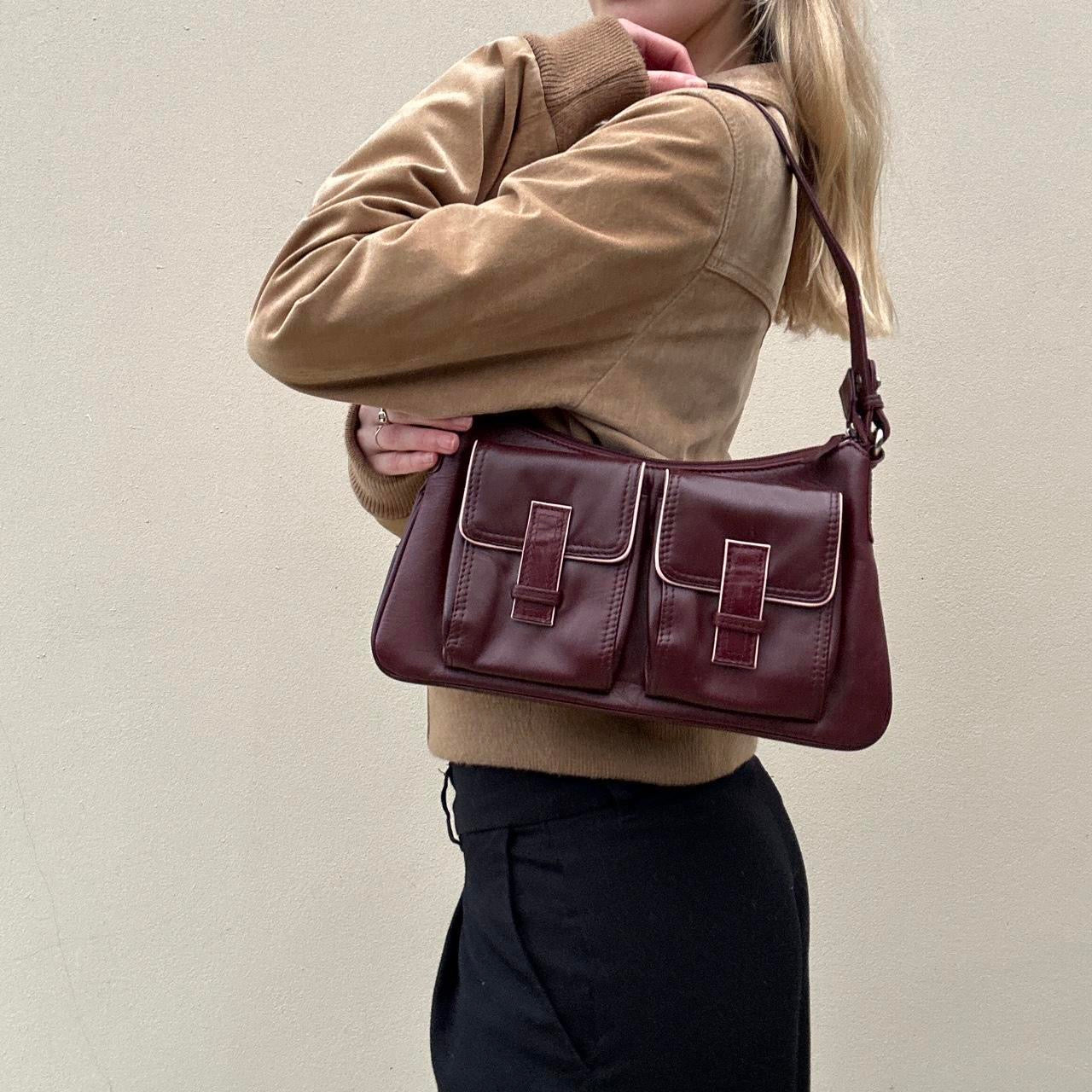 Vintage 00s burgundy leather bag