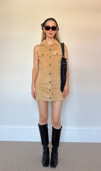 Vintage real suede mini dress
