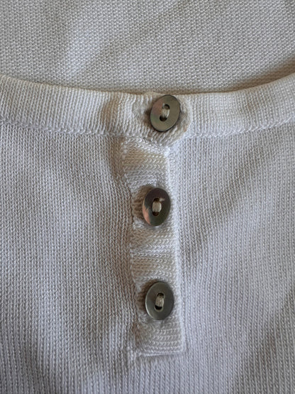 Vintage knit mother of pearl top