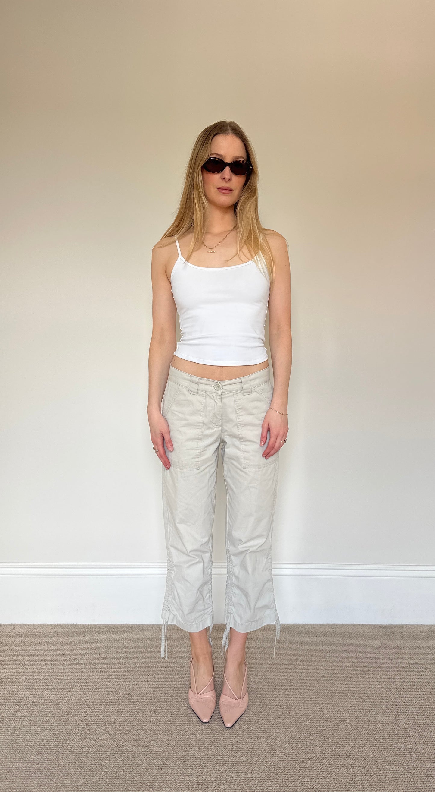 Vintage stone Capri trousers
