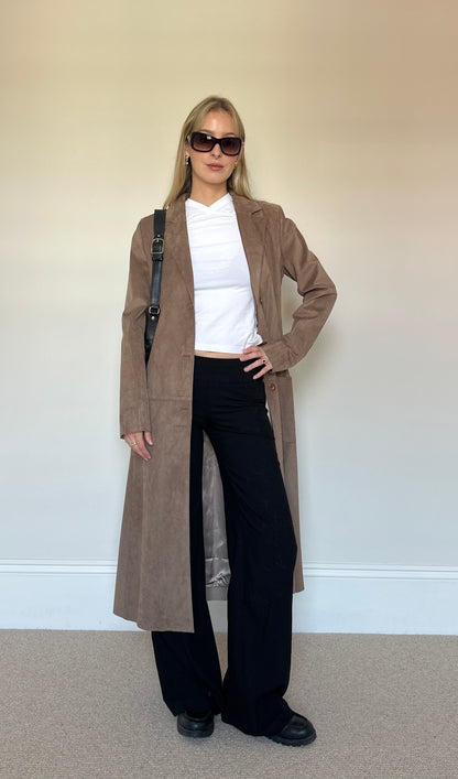 Vintage suede trench coat