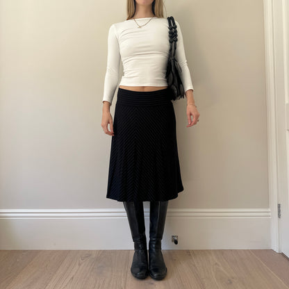 Vintage stripe midi skirt