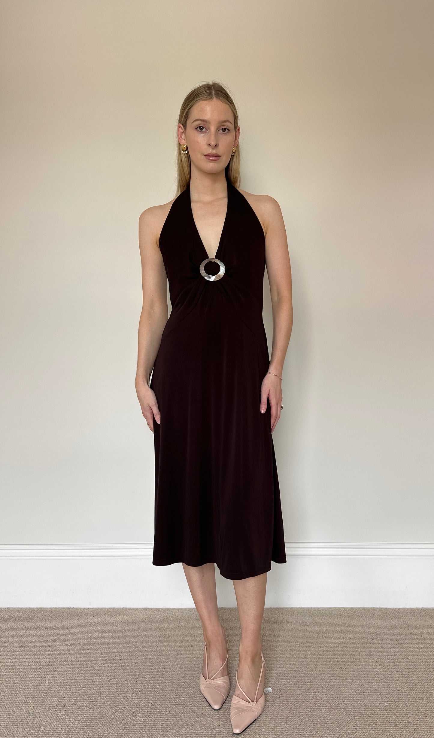 Vintage brown o-ring dress