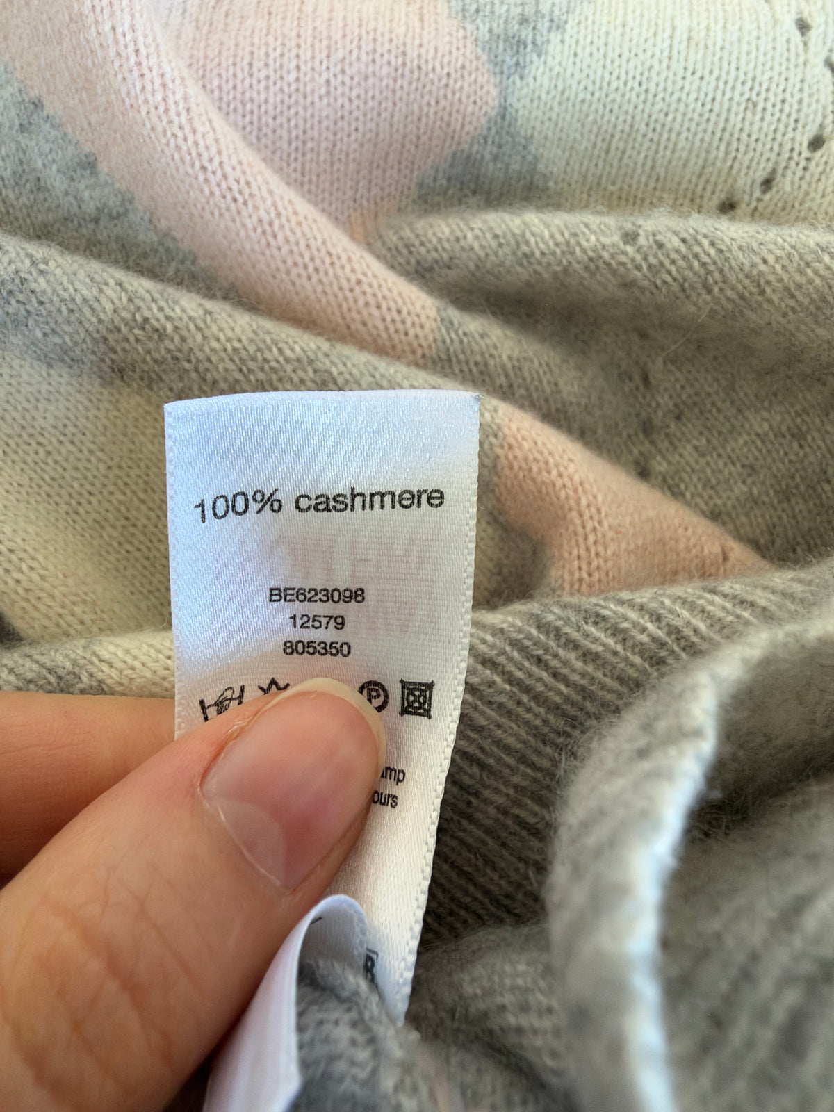 Vintage cashmere argyle jumper
