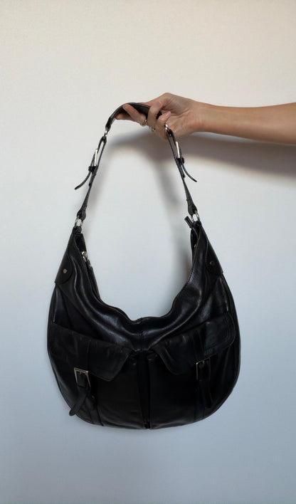 Vintage black saddle bag