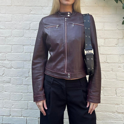 Vintage burgundy leather jacket