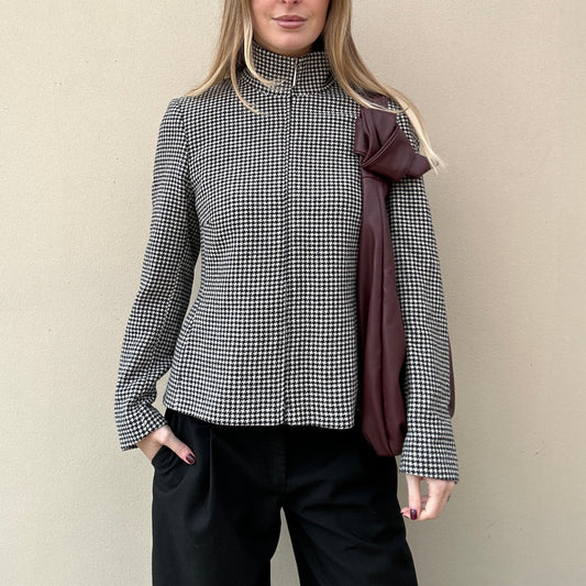 Vintage zip dogtooth jacket