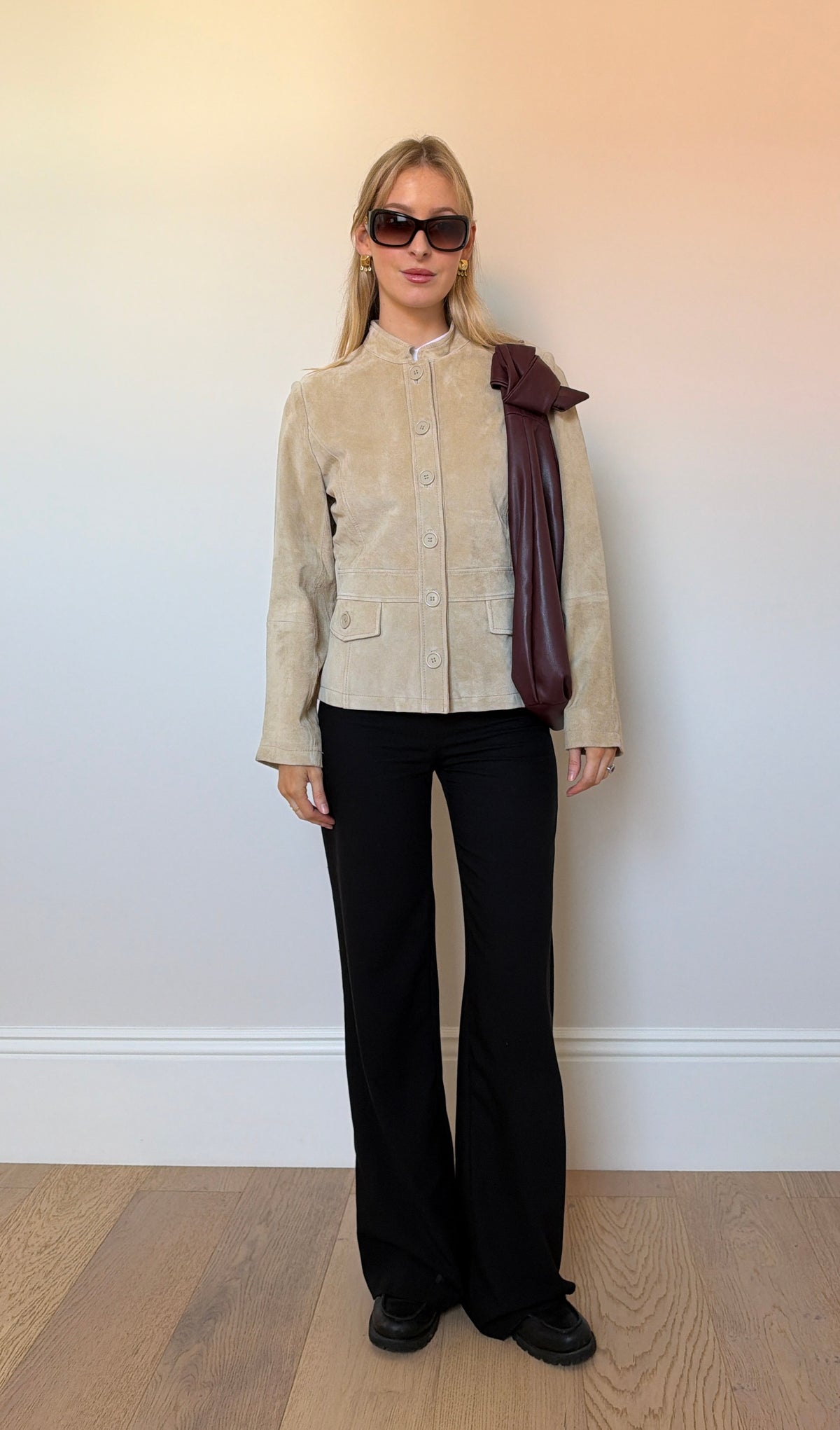 Vintage suede button up jacket