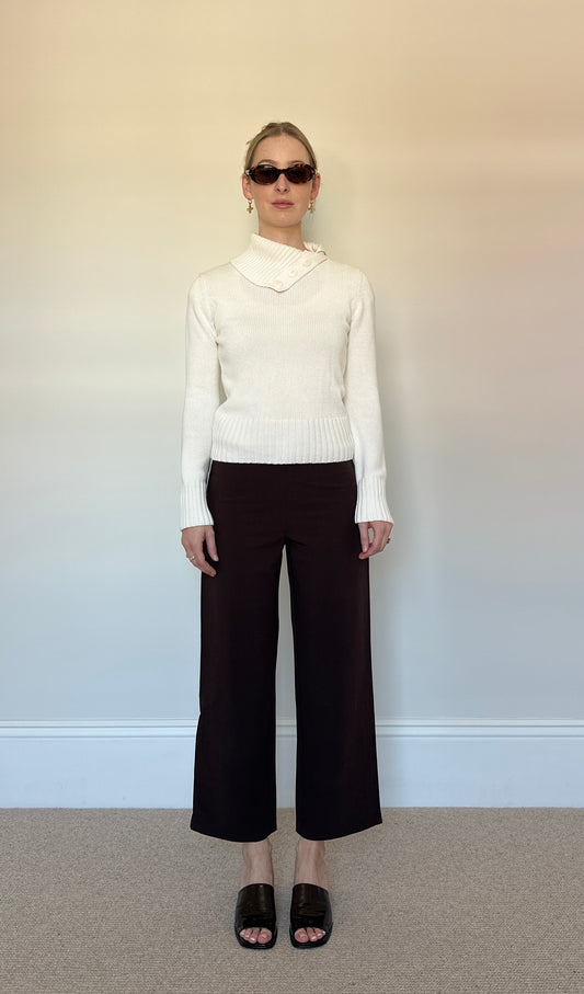 white button jumper