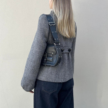 Vintage 00s tweed pea coat