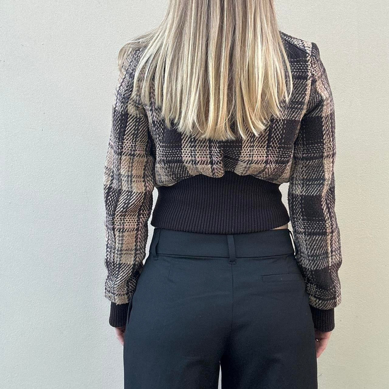 Vintage Jane Norman tartan bomber jacket