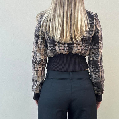 Vintage Jane Norman tartan bomber jacket