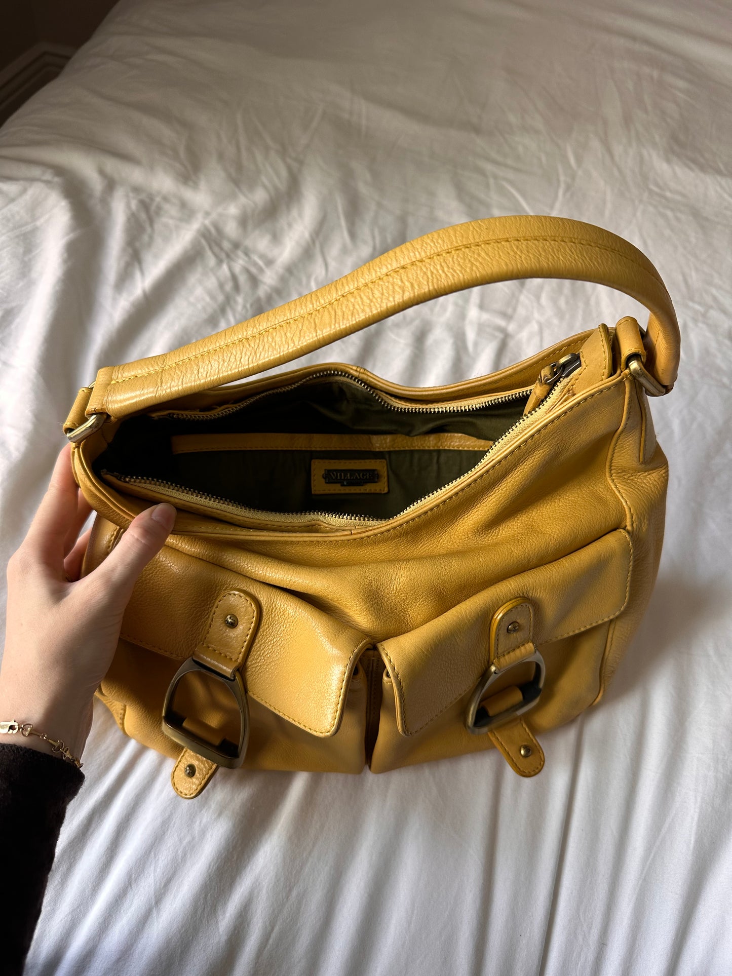 Vintage Mustard Leather Horse-bit bag