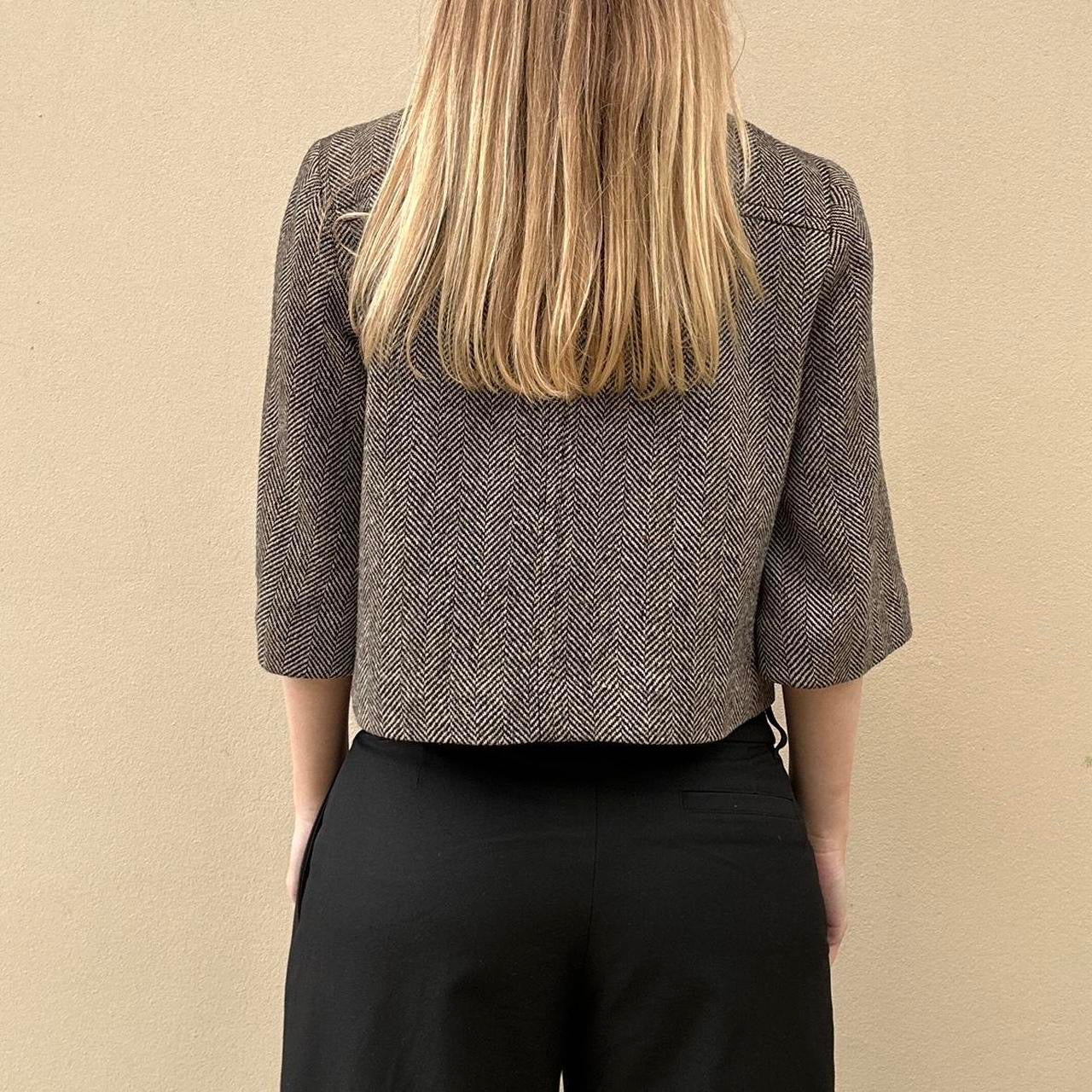 Vintage 00s herringbone pea coat