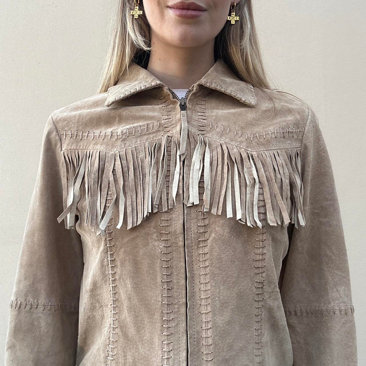 Vintage 00s suede tassel jacket