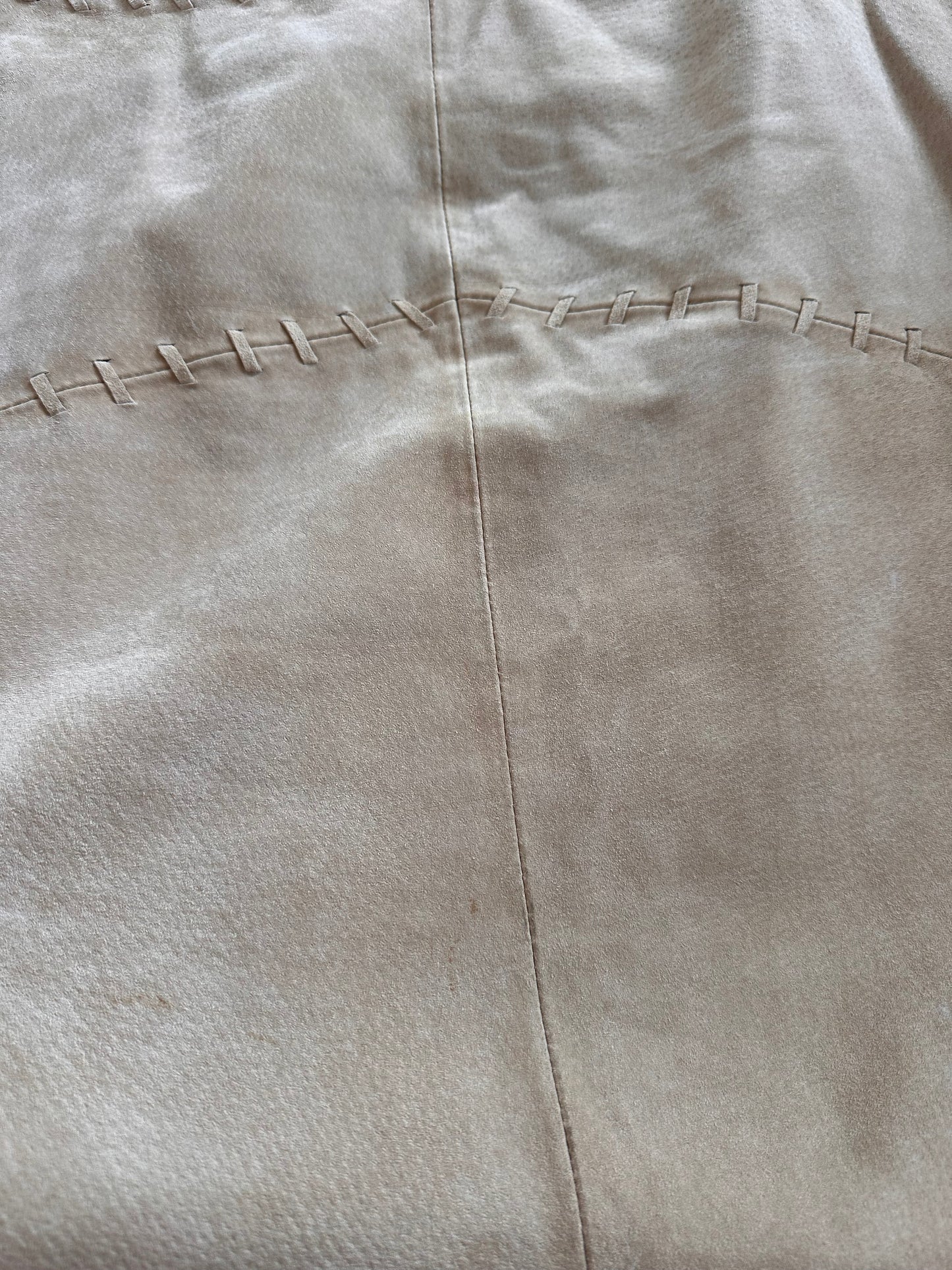 Vintage camel real suede skirt
