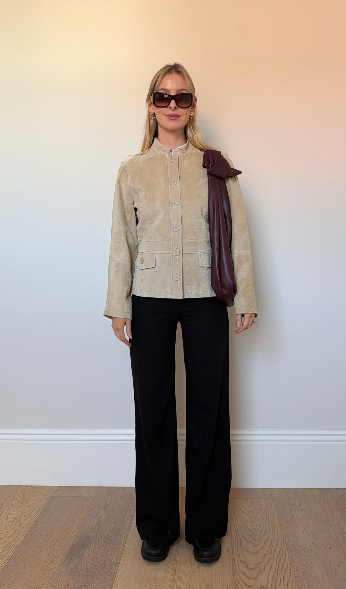 Vintage suede button up jacket