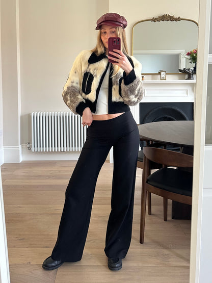 Vintage Fur & suede bomber jacket