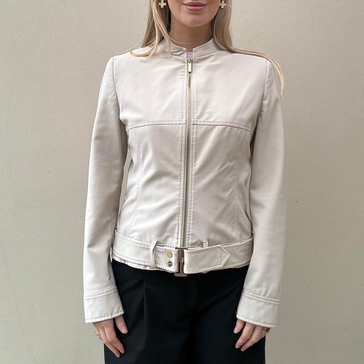Vintage Karen millen cream biker jacket