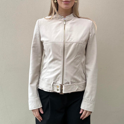 Vintage Karen millen cream biker jacket