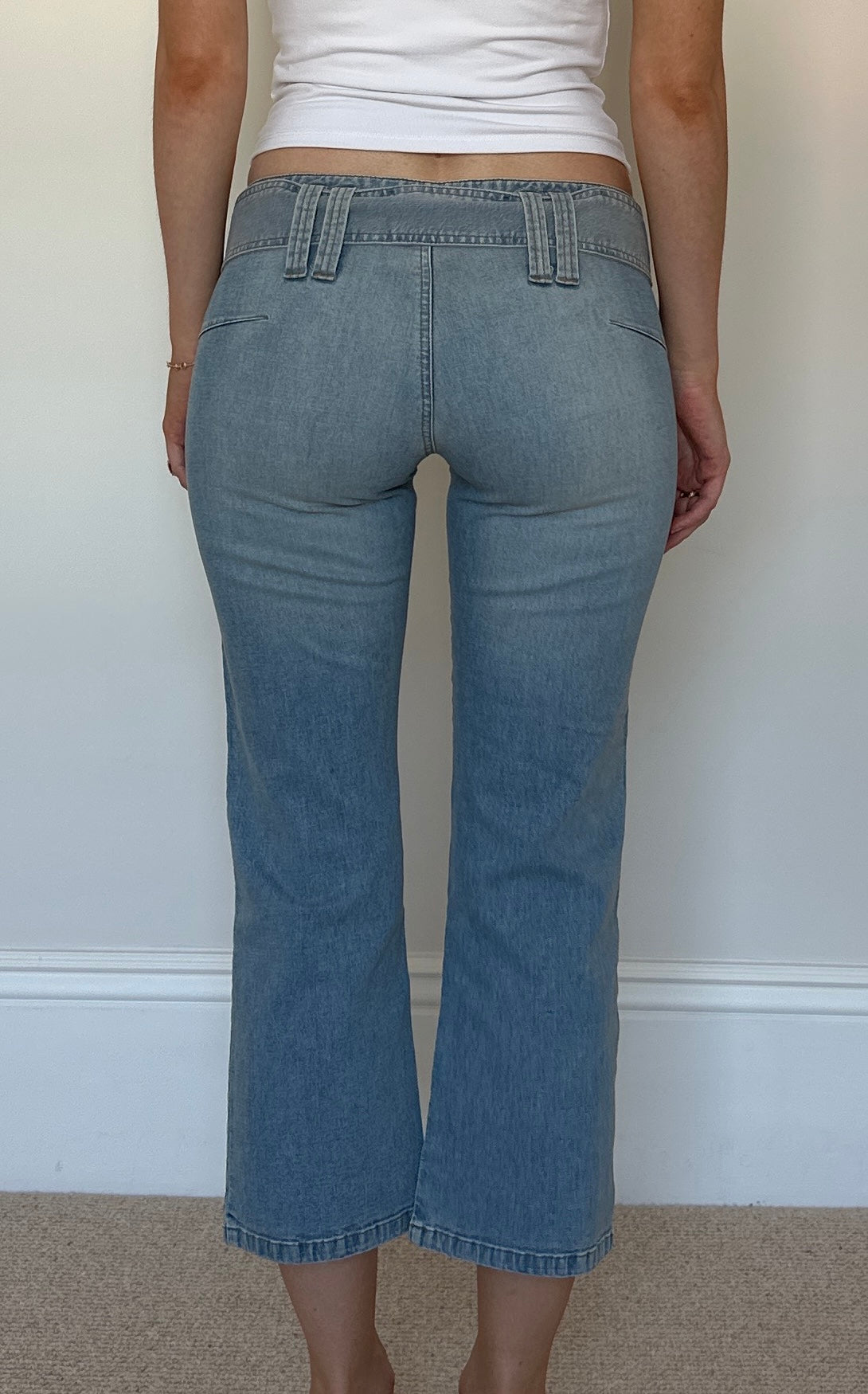 Vintage grommet belt capris