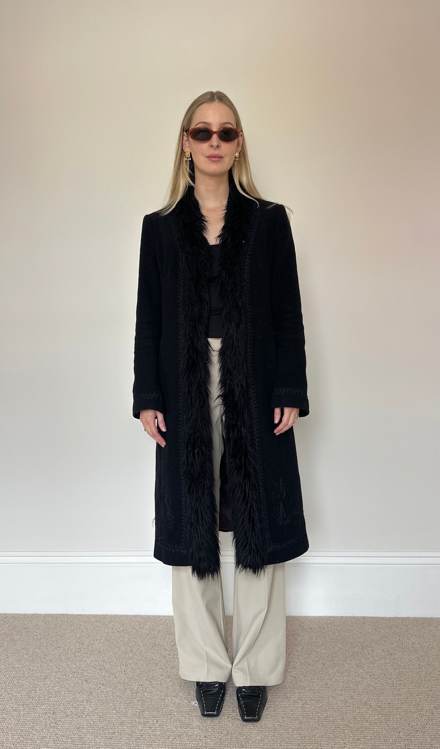 Vintage 00s Black Afghan Coat