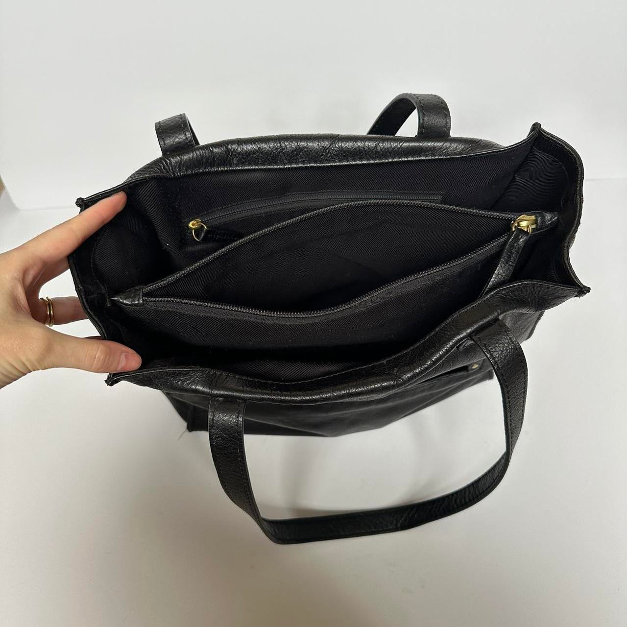 Black leather bag