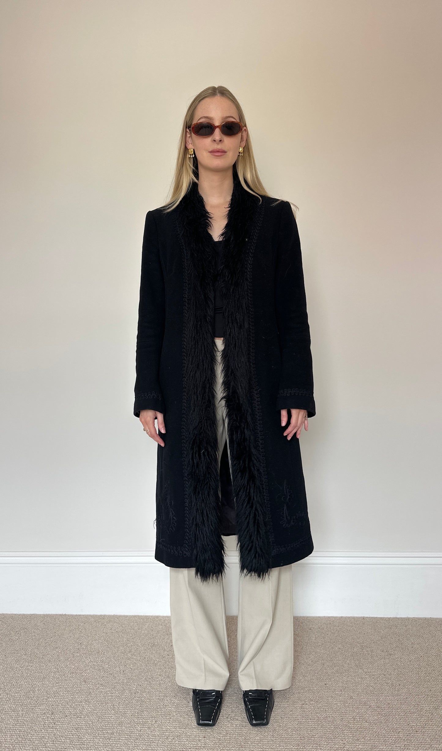 Vintage 00s Black Afghan Coat