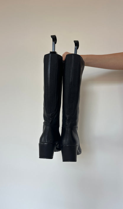 Faux leather boots